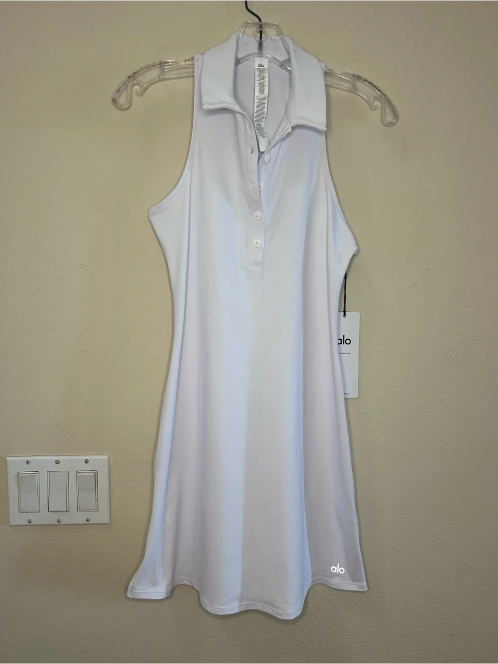 ALO Yoga NWT Charmed Tennis Dress X Small White Courtside Delight Pickleball